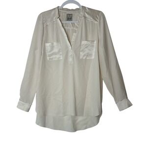 Go By Go‎ Silk Top Women's Medium Long Sleeve 100% Silk Career Formal Minimalist